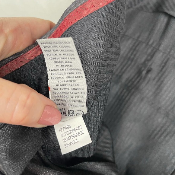 NWT Axist Slim Fit Men's Dress Pants 33x32 Slate Grey Track‎ Stripes City Pant - Picture 10 of 14